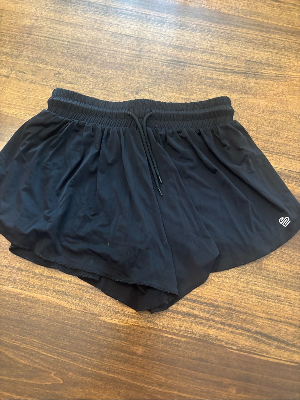 Justice girls medium Black Athletic Drawstring flowy Shorts